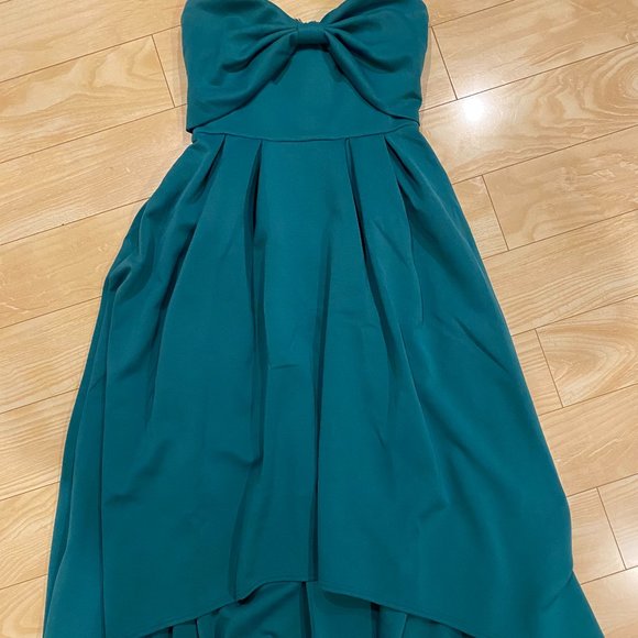 ASOS high low midi dress in emerald green - Picture 4 of 9